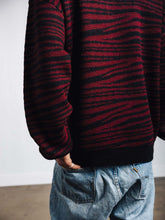 画像をギャラリービューアに読み込む, WAV KNIT ニット / BLACK ブラック/BURGUNDY バーガンディー