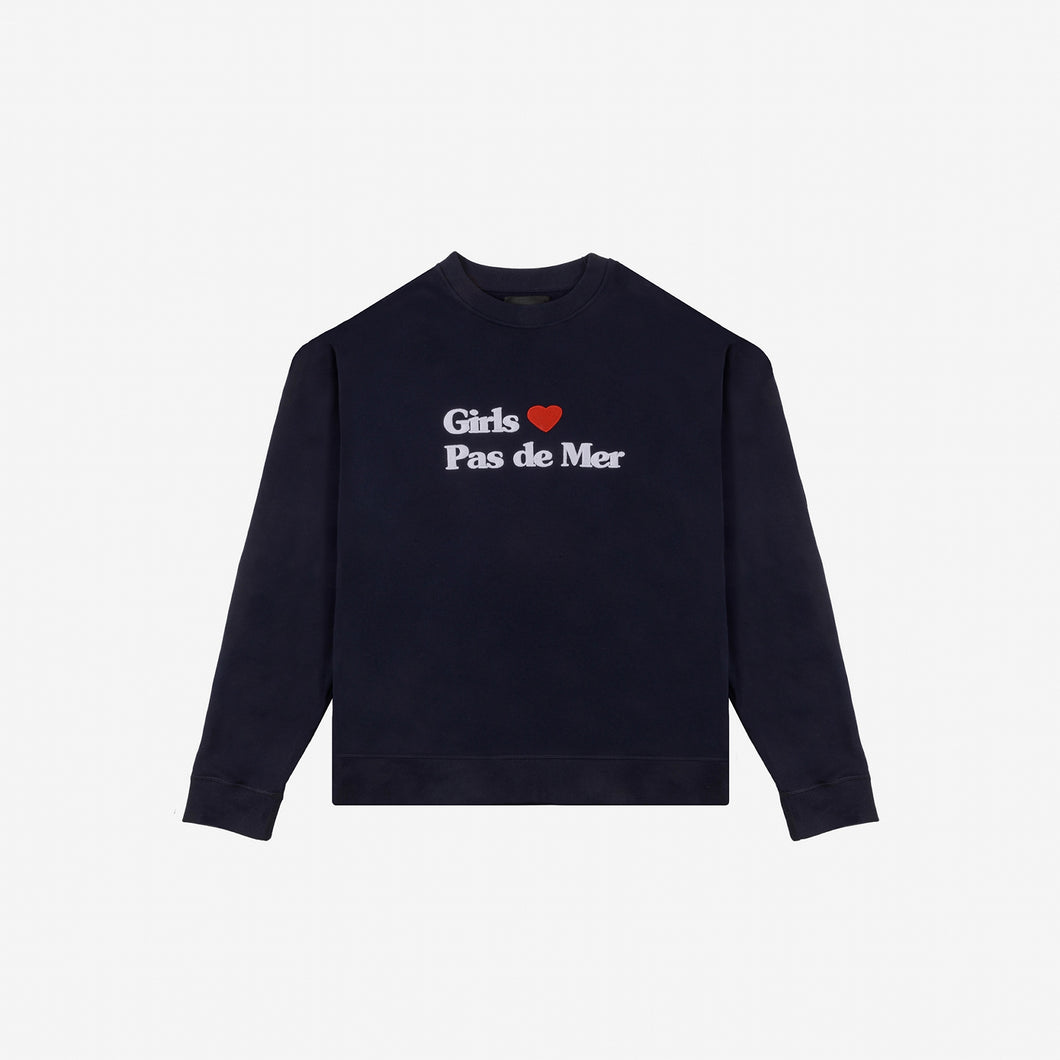 GIRLS LOVE OVERSIZE SWEATSHIRT クルーネックスウェット / NAVY