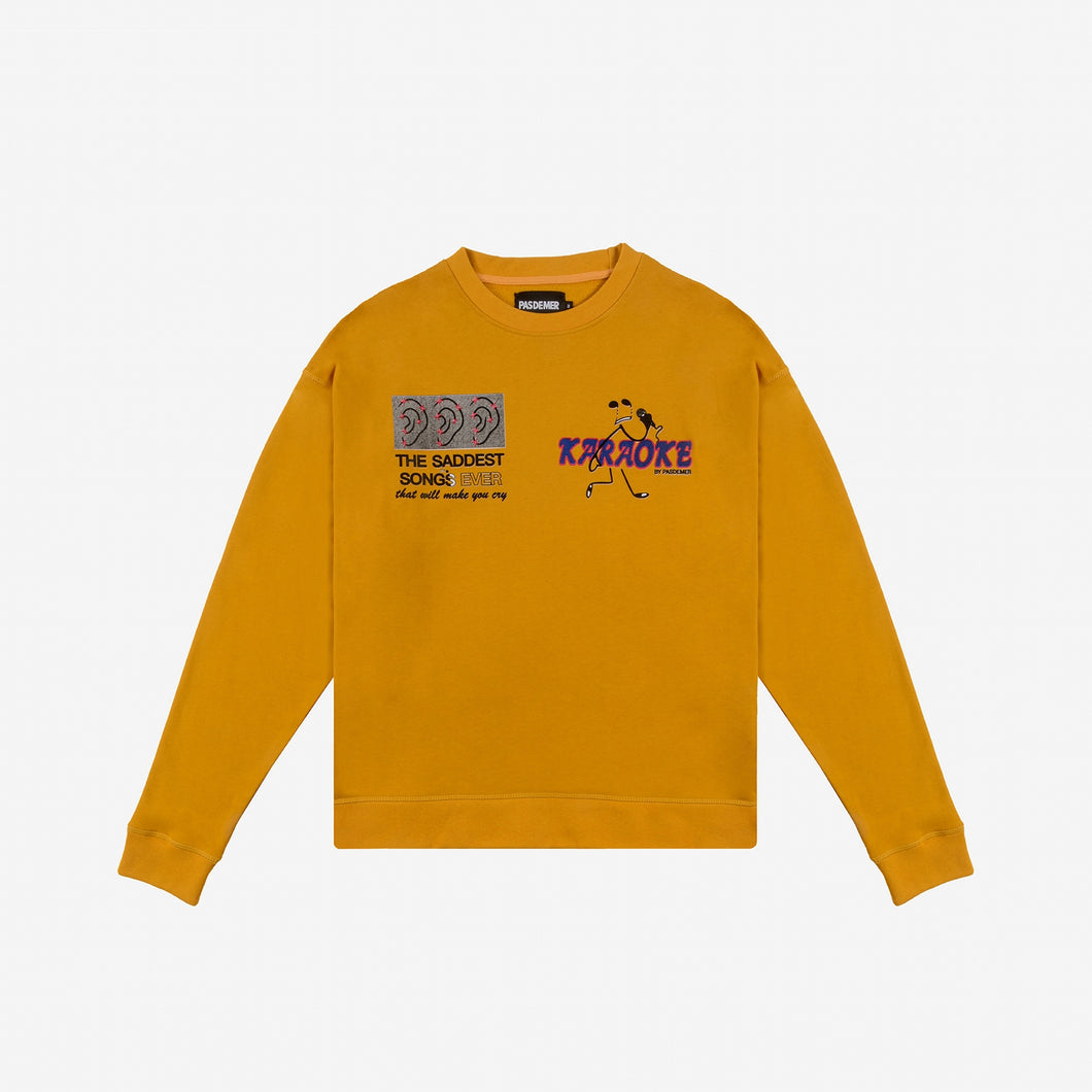 KARAOKE OVERSIZE SWEATSHIRT クルーネックスウェット / MUSTARD