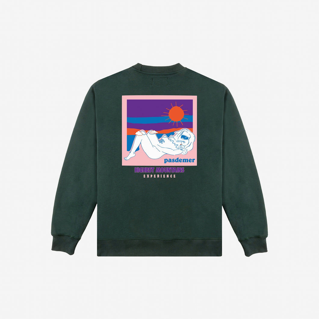 MOUNTAINS SWEATSHIRT クルーネックスウェット / DARK GREEN