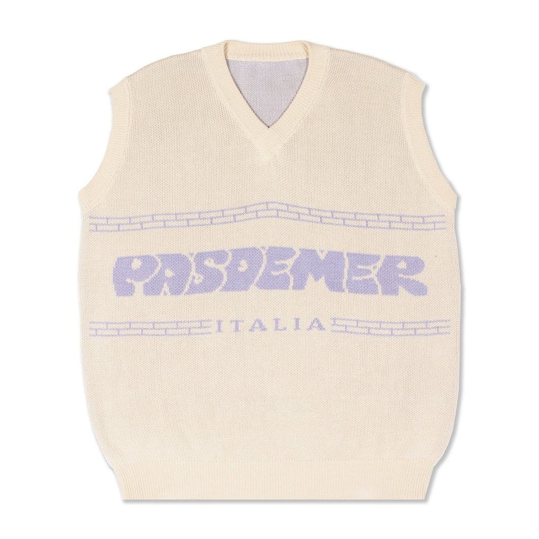 PASDEMER ITALIA OVERSIZE VEST オーバーサイズニットベスト / NATURAL ナチュラルホワイト 白