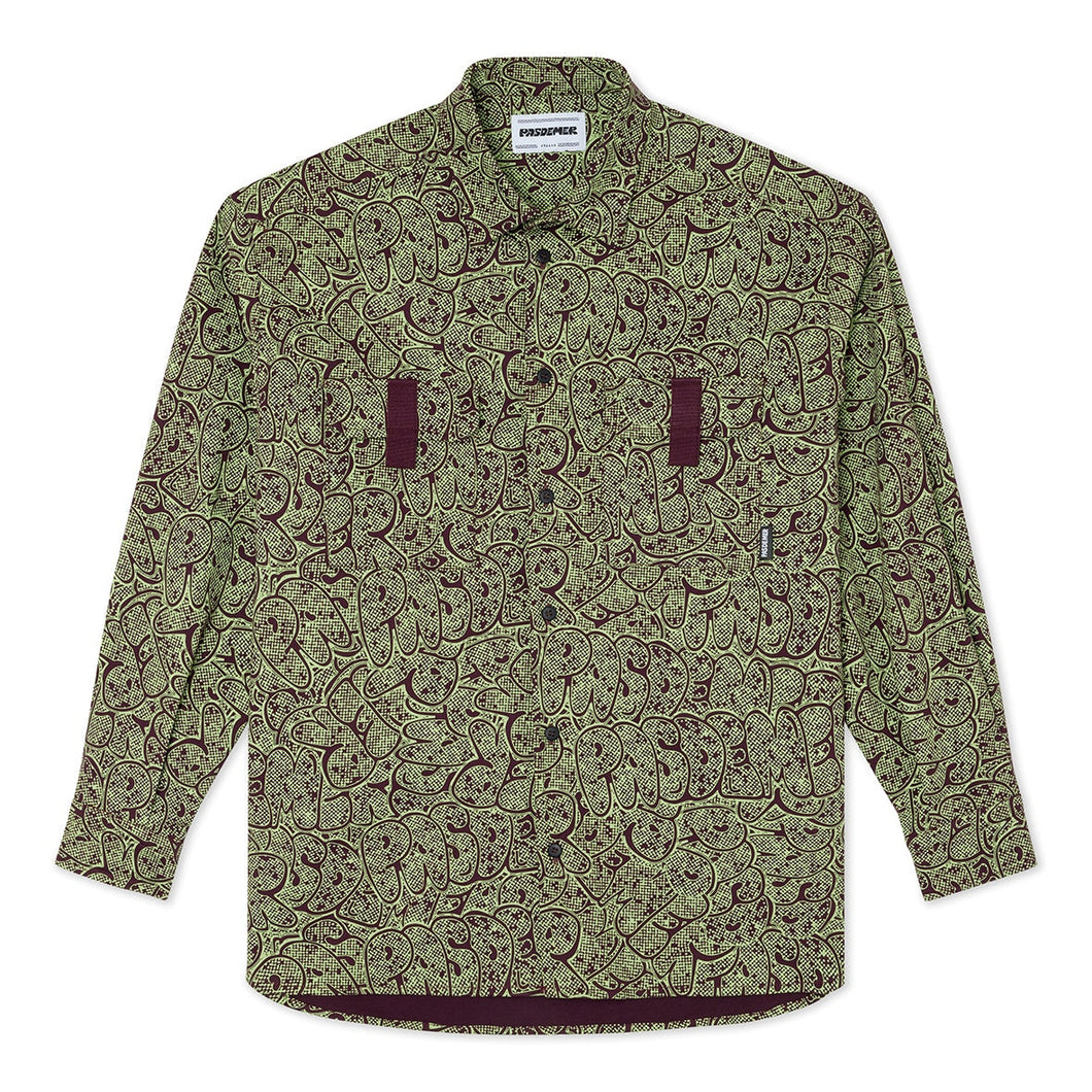 LOGO SHIRT 長袖シャツ / PURPLE-LIME パープルライム / AW23-11845